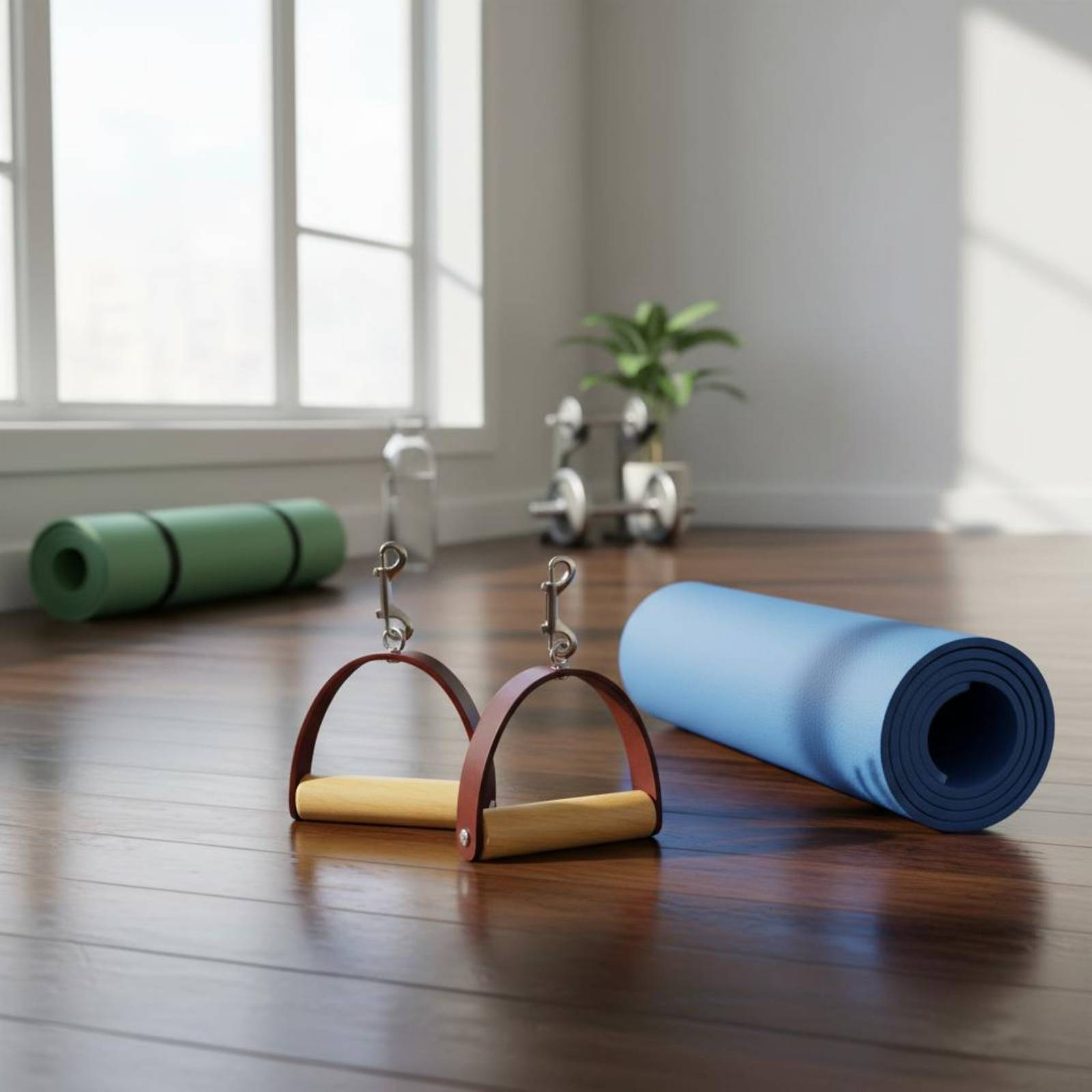 2개 세트 필라테스 가죽 손잡이 나무 그립 금속 클립  - Pilates & Yoga Unleashed Studio Tuckahoe 리뷰 및 가격