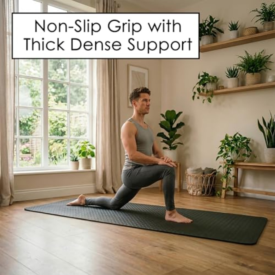 홈트레이닝 요가 매트, 특대형 10mm TPE, 블랙, - Pilates Yoga Joint 리뷰 및 가격